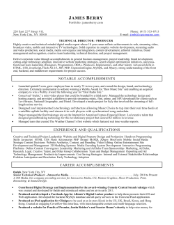 James Berry - Award winning expert on web, streaming video, and