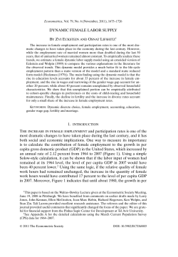 DYNAMIC FEMALE LABOR SUPPLY THE INCREASE IN FEMALE