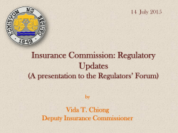 Insurance Commission: Regulatory Updates