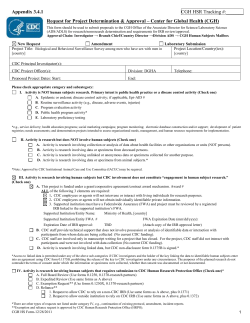NCHSTP Determination of Applicability of Human Subjects