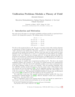Unification Problems Modulo a Theory of Until