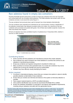 Safety alert 01/2017 - Raw asbestos found in empty sea containers