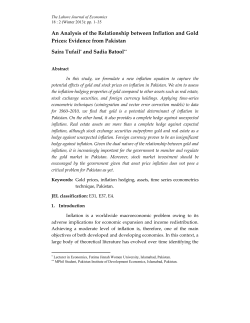 An Analysis of Relationship between Inflation and Gold Prices