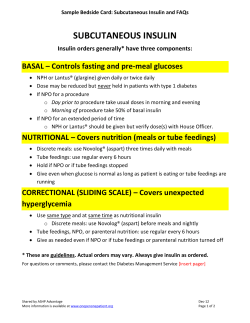 Sample Bedside Card: Subcutaneous Insulin and FAQs