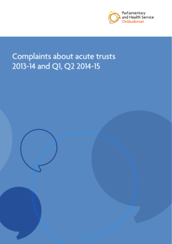 Complaints about acute trusts 2013-14 and Q1-Q2 2014