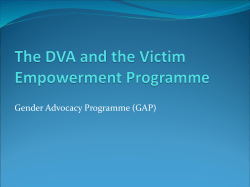 The DVA and the Victim Empowerment Programme