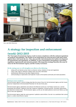A strategy for inspection and enforcement (work