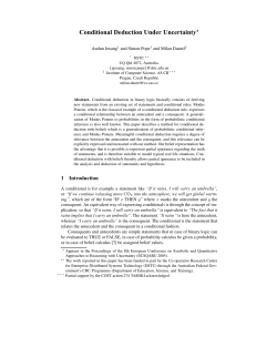 Conditional Deduction Under Uncertainty*