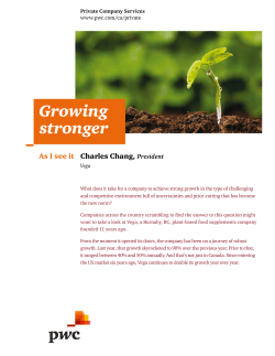 As I see it: "Growing stronger" - Charles Chang, President
