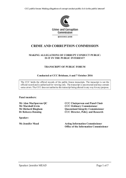 Jenny Mead, Acting Information Commissioner, Office of the