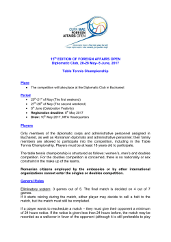 12th EDITION OF FOREIGN AFFAIRS OPEN