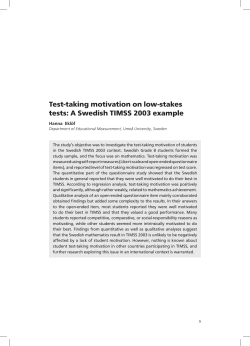 Test-taking motivation on low-stakes tests - IEA