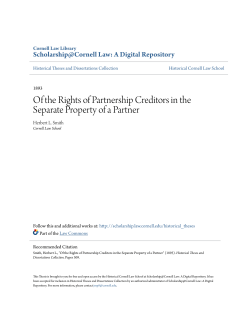 Of the Rights of Partnership Creditors in the Separate Property of a