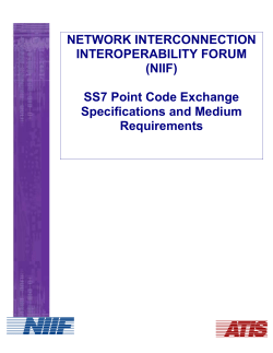 SS7 Point Code Exchange Specifications and Medium Requirements