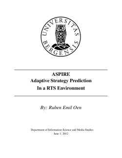 ASPIRE Adaptive Strategy Prediction In a RTS - (BORA)