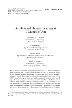 Distributional Phonetic Learning at 10 Months of Age