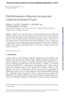 The Performance of Separate Accounts and Collective Investment