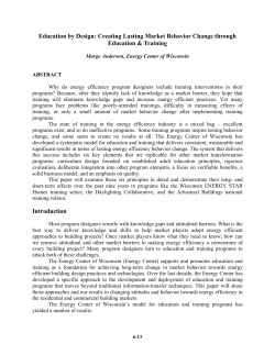 Education by Design: Creating Lasting Market Behavior