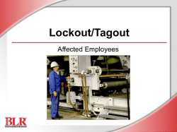 Lockout Tagout&mdash;Affected Employees