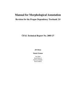 Manual for Morphological Annotation