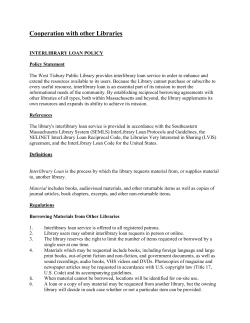 Cooperation with other Libraries