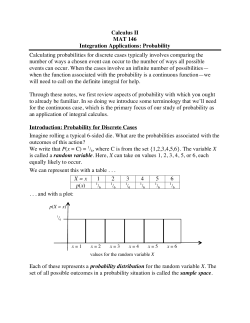 Calculus II MAT 146 Integration Applications: Probability Calculating