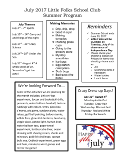 KCA July Newsletter - Little Folks School House