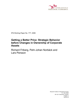 Getting a Better Price: Strategic Behavior before Changes in