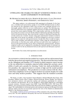 Unwilling or Unable to Cheat? Evidence From a Tax Audit