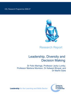 Leadership, Diversity and Decision Making