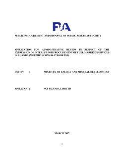 ADMIN REVIEW REPORT SGS V Ministry Of Energy T