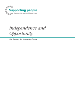 Independence and Opportunity: Our Strategy for Supporting People