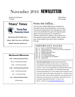 November 2016 NEWSLETTER - Terry Fox Elementary School