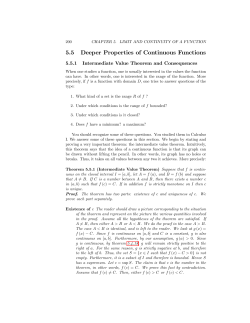 5.5 Deeper Properties of Continuous Functions