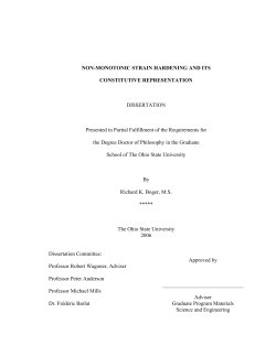NON-MONOTONIC STRAIN HARDENING AND ITS