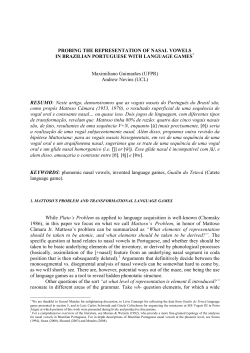 PROBING THE REPRESENTATION OF NASAL VOWELS IN