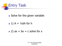 Alg 1.5 1.5 Solving inequlities
