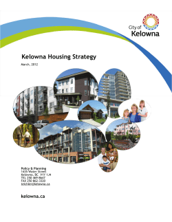Housing Strategy - City of Kelowna