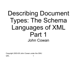 Describing Document Types: The Schema Languages of XML, Part 1