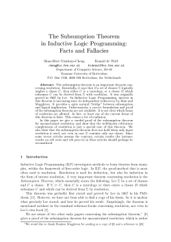 The Subsumption Theorem in Inductive Logic Programming: Facts