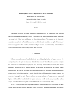 The Strength and Nature of Bequest Motives in the United States