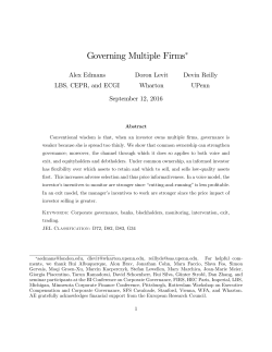 Governing Multiple Firms