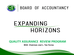QAR Update - Board of Accountancy