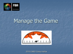 Manage the Game