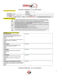 REFEREE Overall Rating