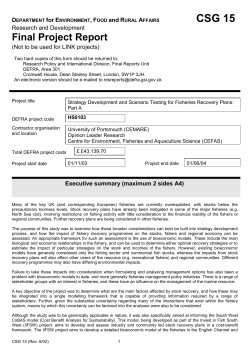 Strategy Development and Scenario Testing for Fisheries Recovery