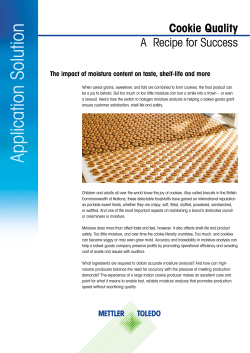 METTLER TOLEDO Moisture Analyzers Case Study: Cookie Quality