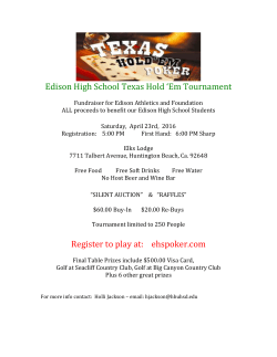 Edison High School Texas Hold `Em Tournament Register to play at