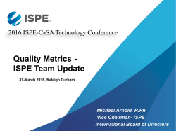 Quality Metrics - ISPE-CaSA