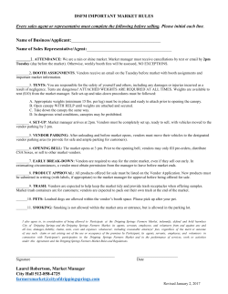 Important Market Rules - City of Dripping Springs